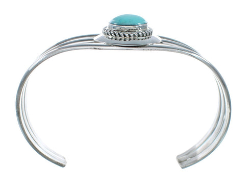 Navajo Turquoise Tear Drop Sterling Silver Cuff Bracelet X10431